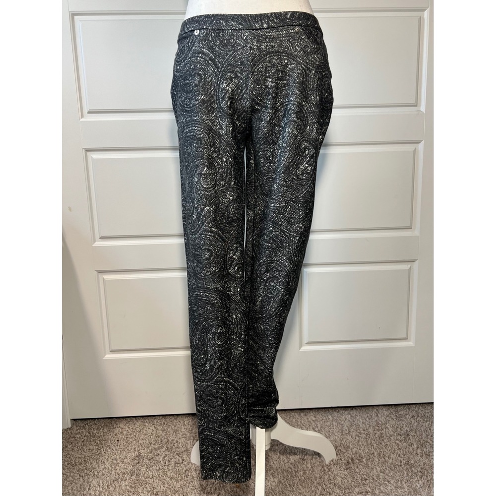 Michael Kors Women's Black White Paisley Print Legging Jeggings Pants‎ Size S